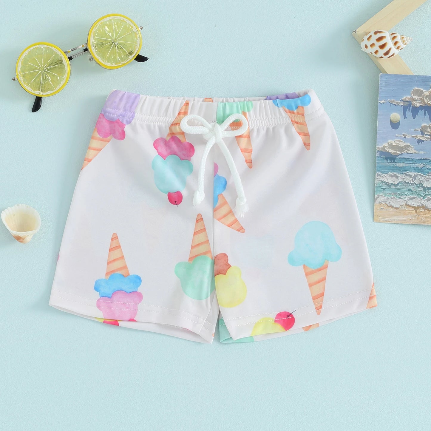 6M-4Y Infant Toddler Kid Baby Boy Swimsuit Animal Shell Coconut Tree Print Shorts Children Beachwear Bathing Suit ShopOnlyDeal