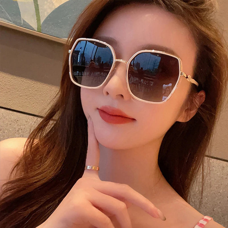 New Fashion Polarized Sunglasses Women UV400 Gradient Lens Sun Glasses Oversized Retro Square Luxury Brand Oculus ShopOnlyDeal