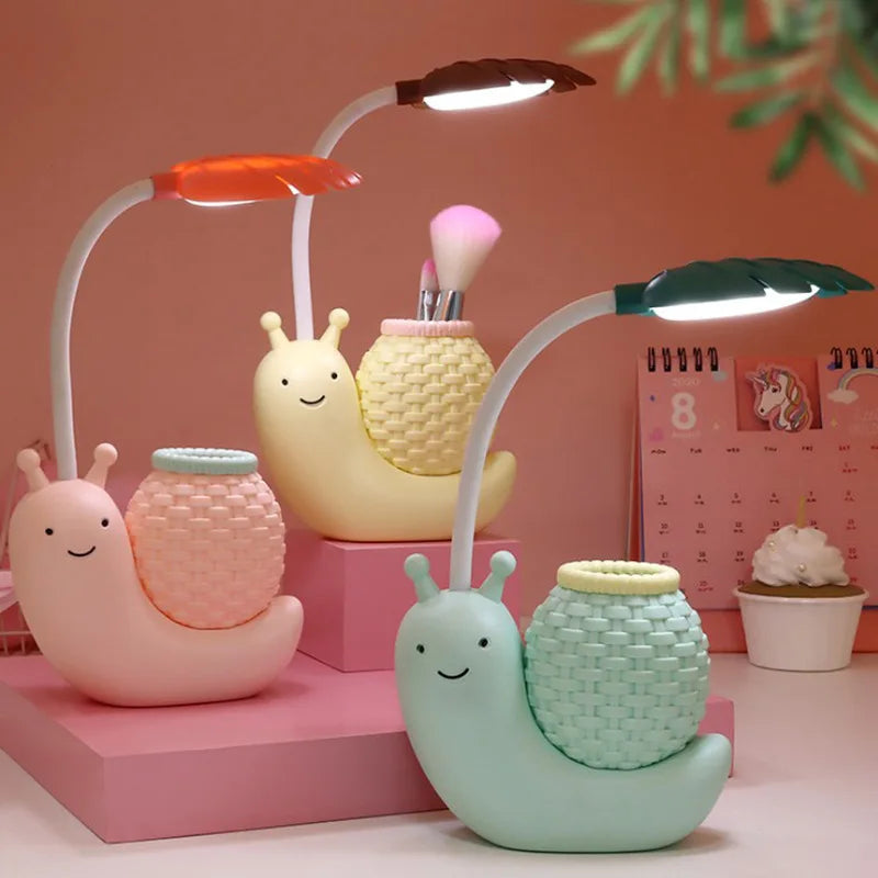 Cartoon LED Snail Desk Lamp Children Bedroom Night Light Reading Study Birthday Christmas Gift Home Desktop Decor Eye Protection ShopOnlyDeal