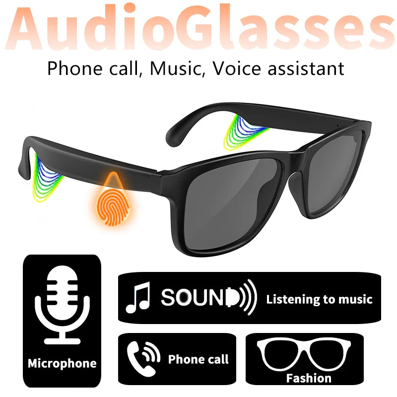 New smart glasses, support voice call, listen to music, touch operation, fashion wear, sunglasses lenses eye protection ShopOnlyDeal