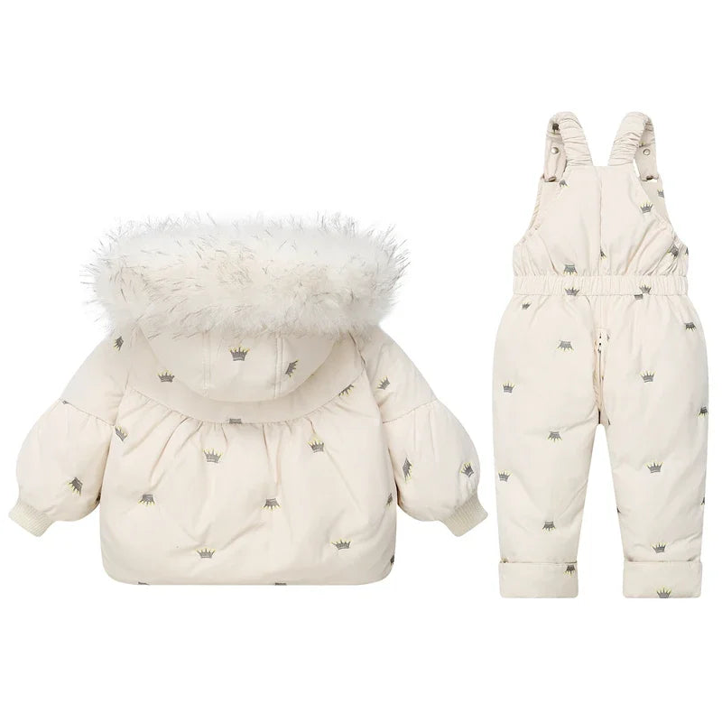 Winter Children`s Clothing Set 2Pcs Girl Down Jacket 2023 New Baby Snowsuit Clothes Overalls for kids Toddler Jumpsuit Coat 1-4Y ShopOnlyDeal