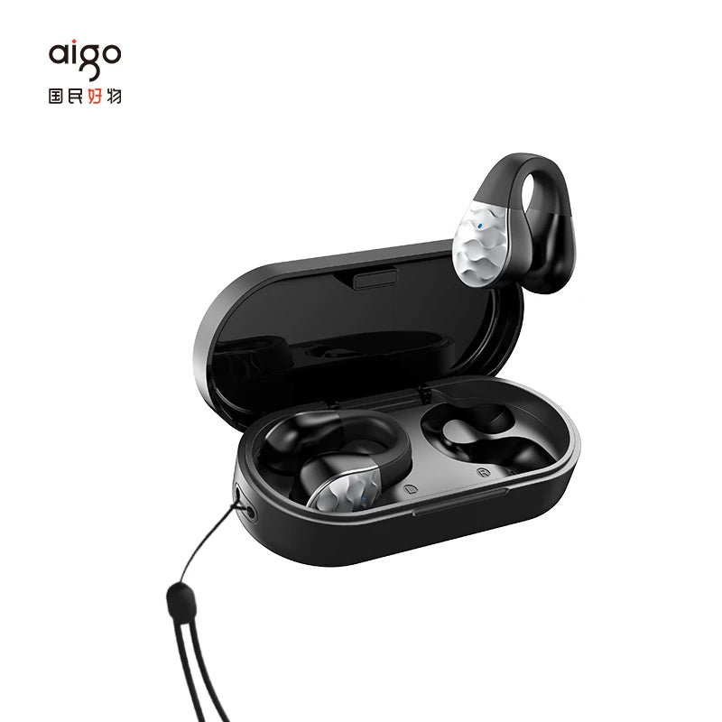 Aigo SA03 Ear Hook Sports Earphones Wireless Bluetooth Headsets Ear Clip Earbuds ENC Noise Reduction Long Endurance Headphones ShopOnlyDeal