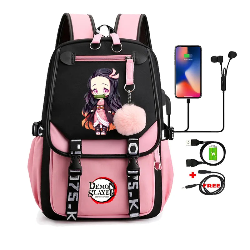 Anime Adults Large Capacity Backpack Bags Demon Slayer Nezuko Kawaii Cartoon School Bag forManga To Travel Daily Girls Bookbags ShopOnlyDeal