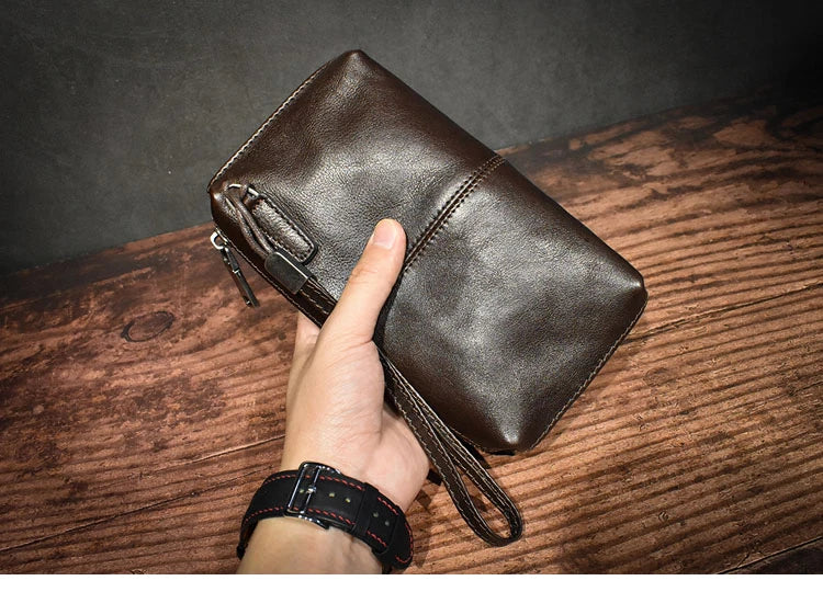 Men's Genuine Leather Clutch | High-Quality Long Wallet, Women's Luxury Mobile Phone Bag, Credit Card Holder Purse, Wrist Bags | Stylish, Functional Design for Everyday Use ShopOnlyDeal