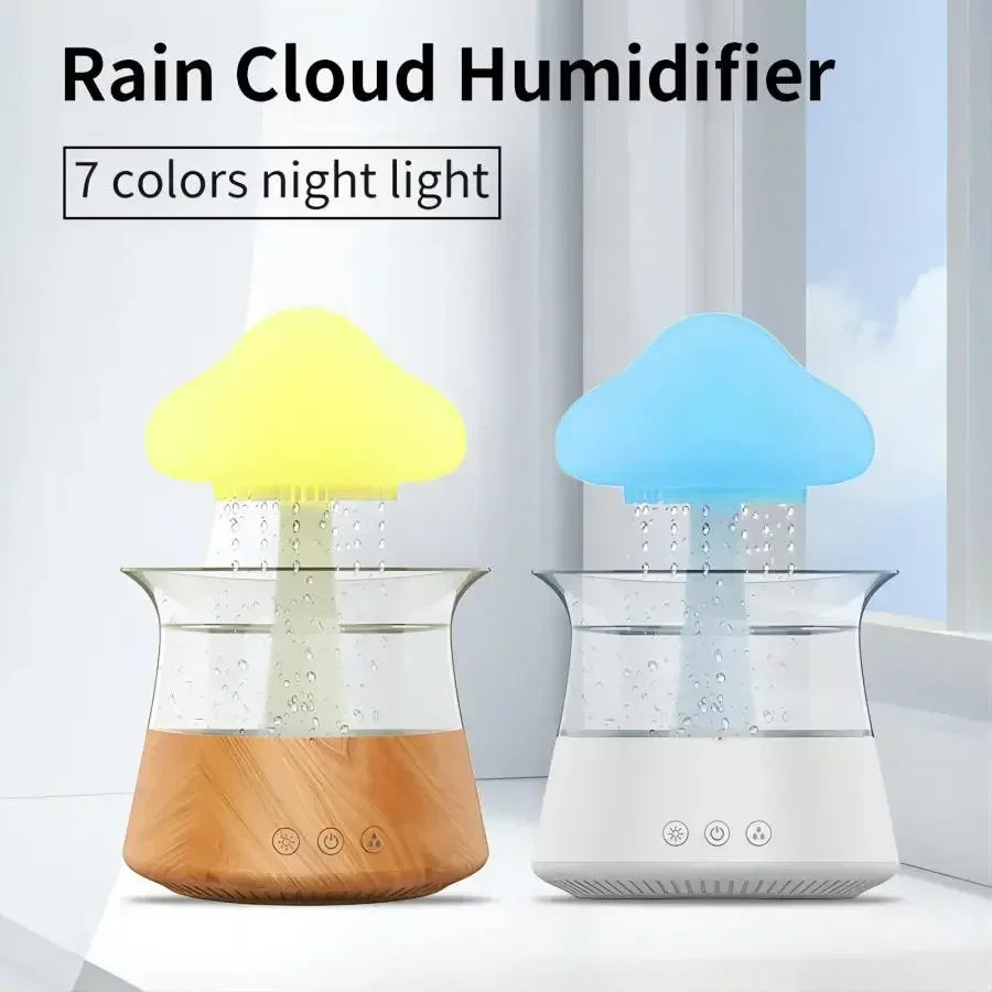 Relax Cloud Rain Diffuser Humidifier Raindrop Aromatherapy Machine Ultrasonic Atomization Humidification Colorful Lamp ShopOnlyDeal