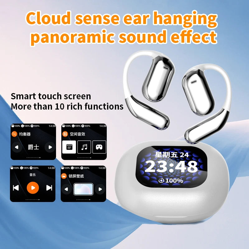 Q16 pro LCD Touch Screen OWS Earbud Open earhook Auriculares Inalambricos BT v5.4 Headphone Noise Reduction Wireless Earphones ShopOnlyDeal