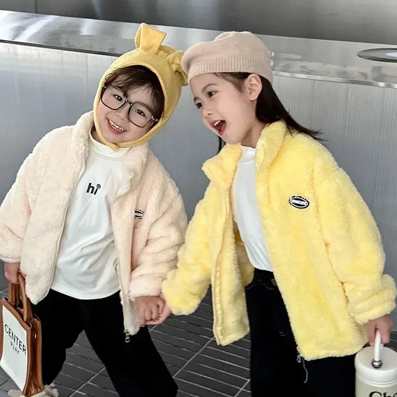 2023 New Autumn Winter Children Coat Fleece Thicken Warm Kids Coats Outwear Cute Cardigan Jackets Coats for Children Clothing ShopOnlyDeal