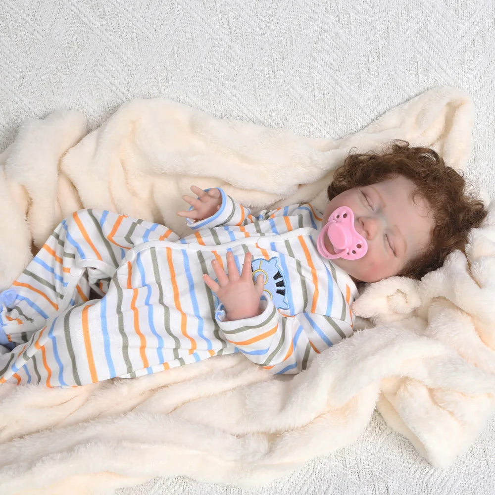 20 Inch Body Life Like Reborn Dolls Sweet Smile Girl Realistic Full Soft Vinyl Body Real Life Cute Curly Hair ShopOnlyDeal