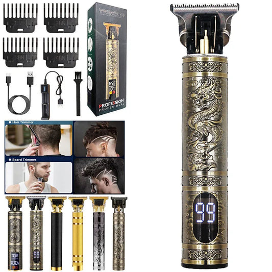 Digital Display Dragon Vintage Wireless Women Men Barber Shop Beard Body Professional Electric Hair Shaver Haircut Razor Machine ShopOnlyDeal