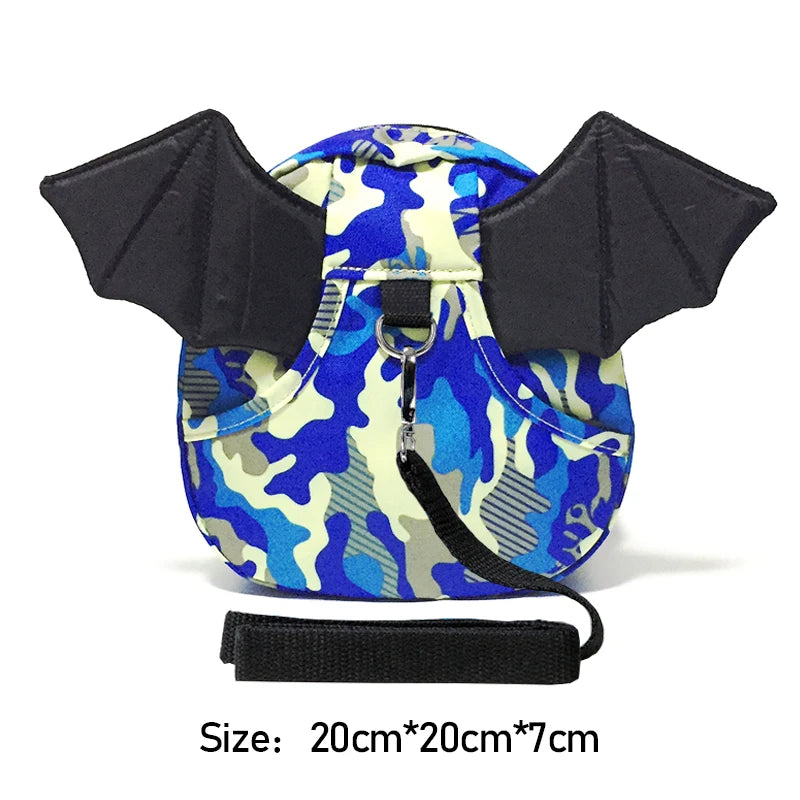 Cute 3D Bat Wings School Bags | Girl Backpack | Anti-lost Mini Cartoon Backpacks | Boy Adjustable Pulling Rope SchoolBag | Gift ShopOnlyDeal