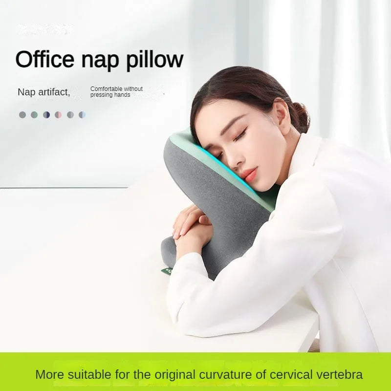 Memory Foam Nap Pillow for Travel | Headrest Neck Support Cushions | Office Rest Lunch Break Pillow | Orthopedic Student Desk Sleeping ShopOnlyDeal