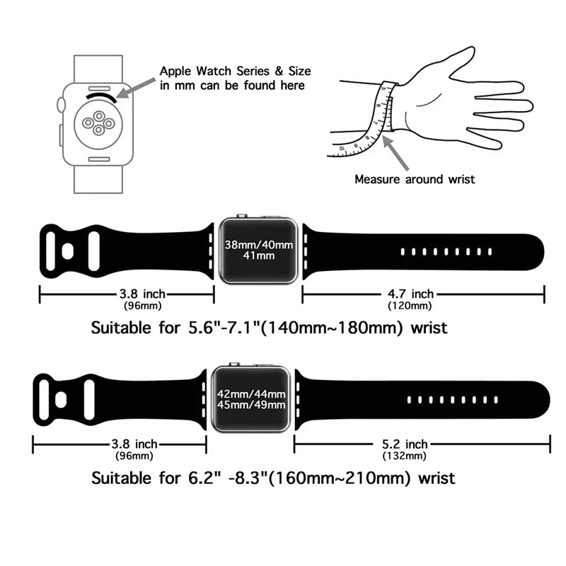 Loop Strap for Apple Watch Band Ultra 2 | Silicone Sport Bracelet | 49mm, 45mm, 44mm, 41mm, 40mm, 42mm, 38mm | Compatible with iWatch Series 8, 7, SE, 6, 5, 4, 3, 2 ShopOnlyDeal