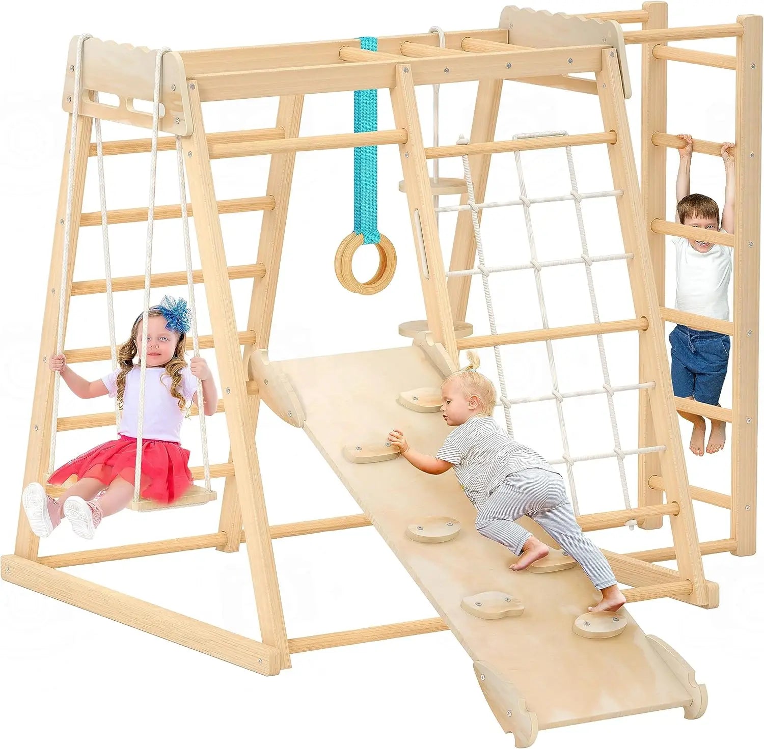 Toddler Climbing Toys, Indoor Playground Climbing Toys for Toddlers, Montessori Style Playground Sets for Backyards with Slide, ShopOnlyDeal