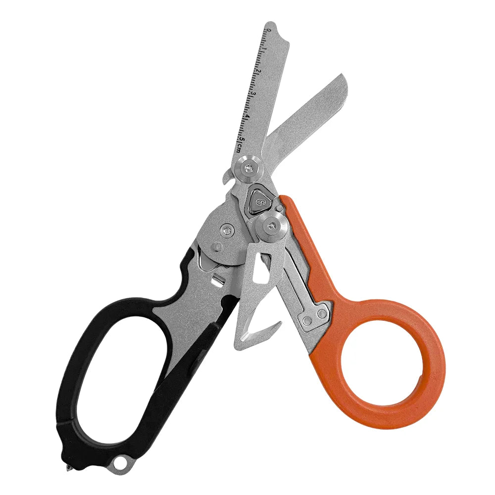 Multifunction Portable Emergency Shears with Lock Latch Tactical Folding Scissors Outdoor Survival Tool ShopOnlyDeal