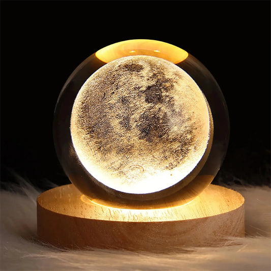 Unique 3D Crystal Ball Lamp with Galaxy and Planetary Projections USB Night Light for Cozy Atmosphere plasma ball ShopOnlyDeal