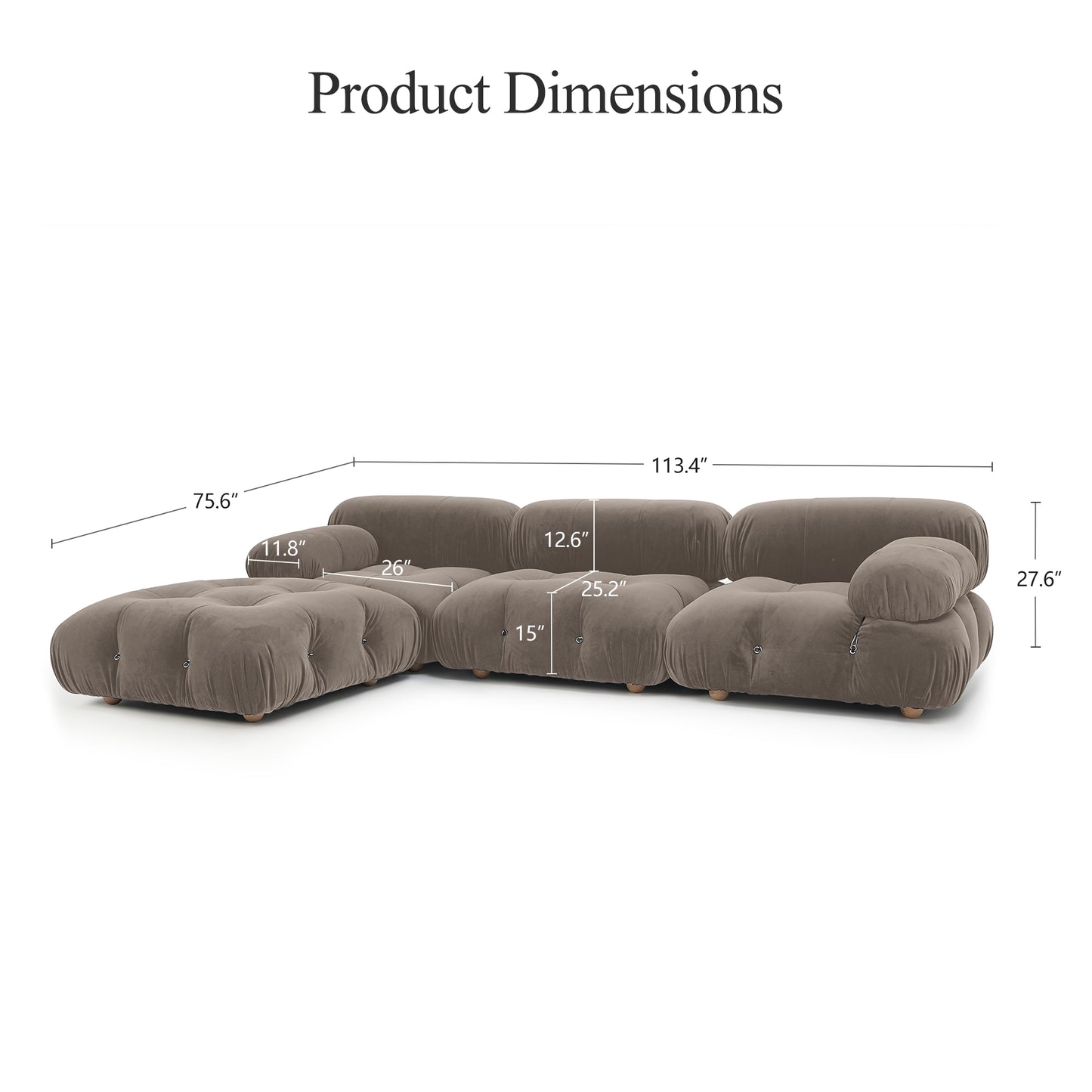 Create the Ultimate Family Living Room Retreat with our Suede Module Sofa Sectional Couches - Furniture Combination Block Modular Leisure Cloud Sofas Set for Comfy and Stylish Relaxation! ShopOnlyDeal