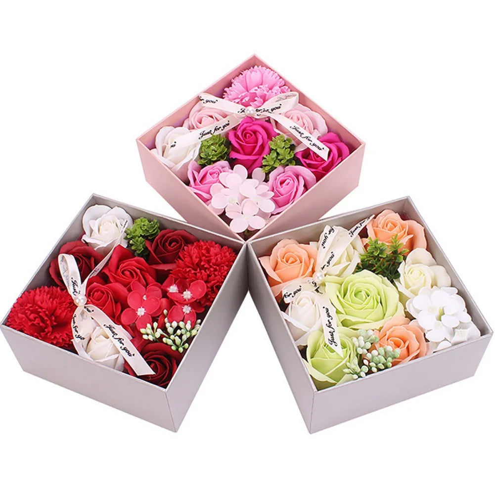 Creative Artificial Soap Flower Rose Flower Head Decor Flower Box Essential Wedding Bouquet Valentine'S Day Holding Flower Gifts ShopOnlyDeal