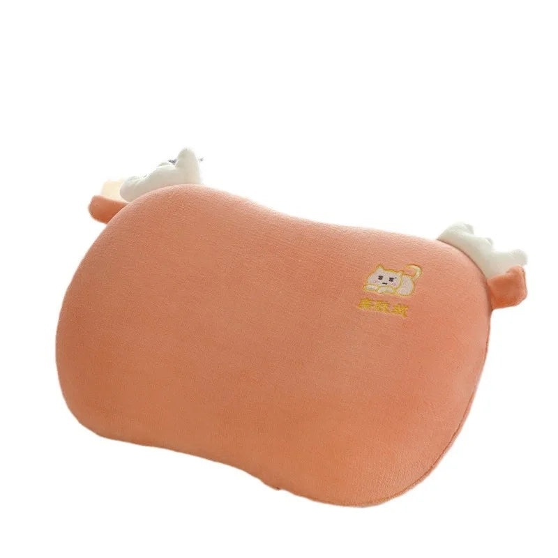 2024 New Cute Spa Sleeping Bouncy Memory Foam Skin-Friendly Velvet Embroidery Flower Cat Belly Pillow Memory Pillow ShopOnlyDeal