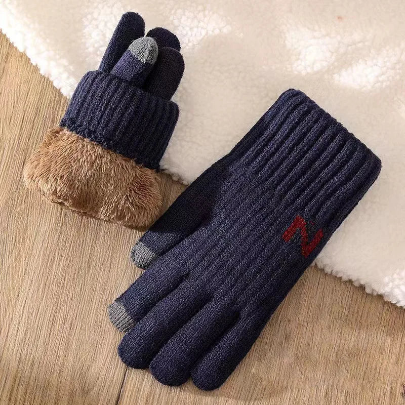 Winter Thickened Plush Knitted Gloves Touch Screen Driving Gloves Outdoor Cold Proof Warm Gloves ShopOnlyDeal