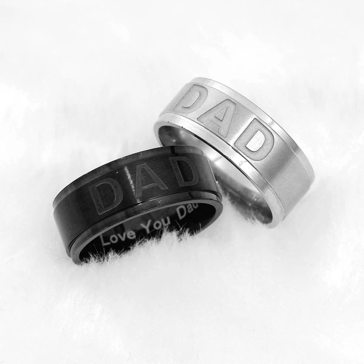 New Fashion "LOVE YOU DAD” Stainless Steel Dad Ring | Engraved Men's Ring Jewelry | Father's Day Gift ShopOnlyDeal