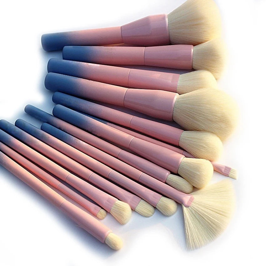 Pro Gradient Color 14pcs Makeup Brushes Set Soft Cosmetic Powder Blending Foundation Eyeshadow Blush Brush Kit Make Up Tools ShopOnlyDeal