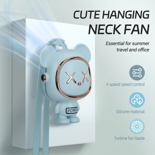 Mini Portable Hanging Neck Fan Cute Quiet Small Personal Eyelash Fan 3 Speed Travel for Kid Gift Cooling Pocket Ventilador ShopOnlyDeal