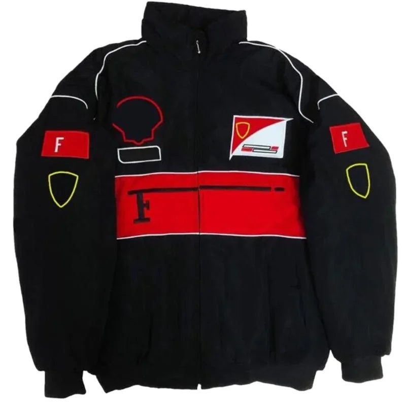 F1 Racing Car Fans Cotton Jacket | American Style Embroidered Motorcycle Riding Jacket for Autumn and Winter ShopOnlyDeal