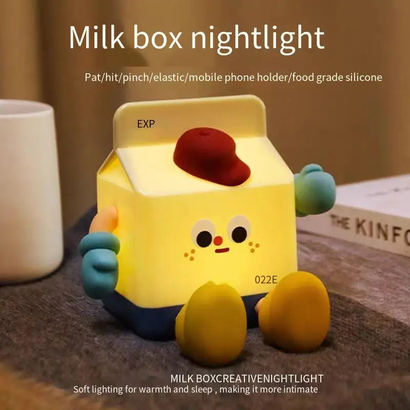 Explosions milk box nightlight cartoon cute mobile phone bracket charging birthday gift creative gifts night light ShopOnlyDeal