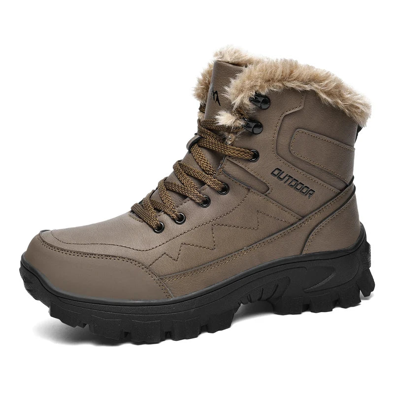 Ultra Warm Men's Winter Snow Boots Hiking Boots High Quality Waterproof Outdoor Leather Sneakers for Men Big Size Cotton Shoes ShopOnlyDeal