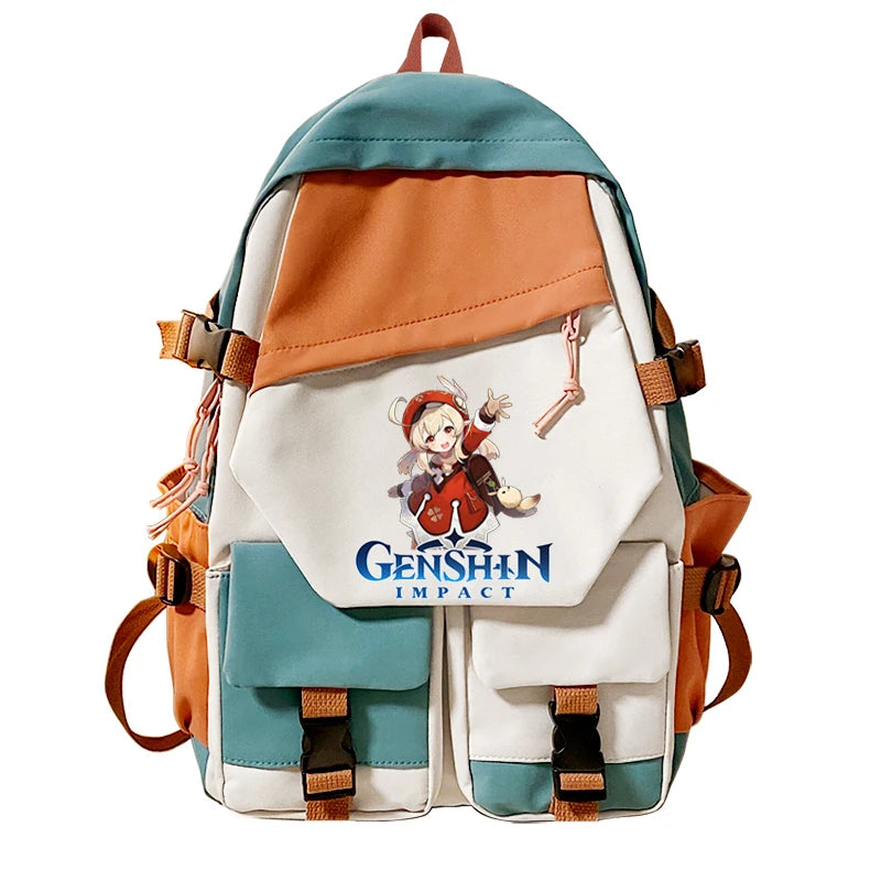 Game Genshin Impact Backpack | Kawaii Paimon Klee Cartoon Manga Schoolbag for Students Girl Boy Bookbag Kids Outdoor Travel Bags ShopOnlyDeal