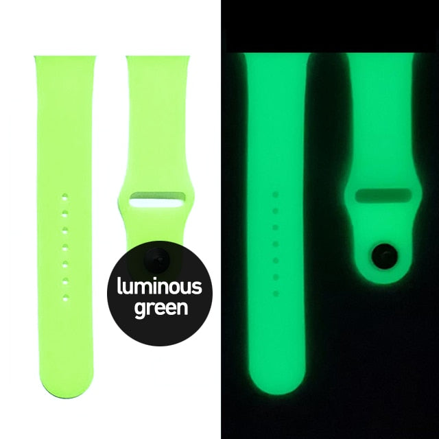 Silicone Glow Luminous Band Straps for Apple Watch iwatch SE S345678 Sport Loop Bracelet 38/40/41/42/44/45mm For iwatch Ultra 49 ShopOnlyDeal