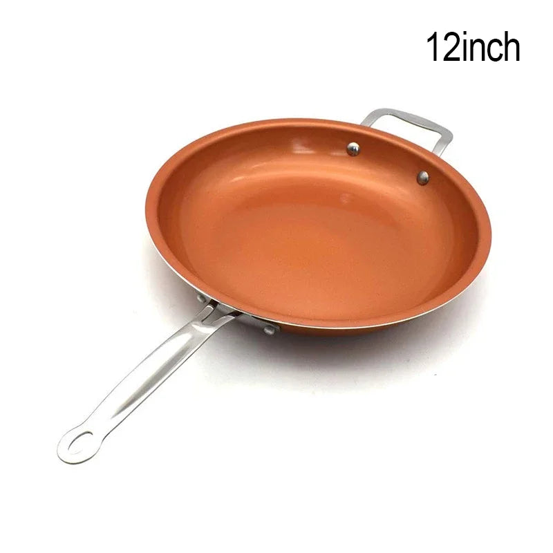 Non-Stick Skillet Copper Frying Pan | Ceramic Coating for Induction Cooking | Safe, Durable Saucepan Kitchen Accessories | Ideal for Healthy Cooking ShopOnlyDeal