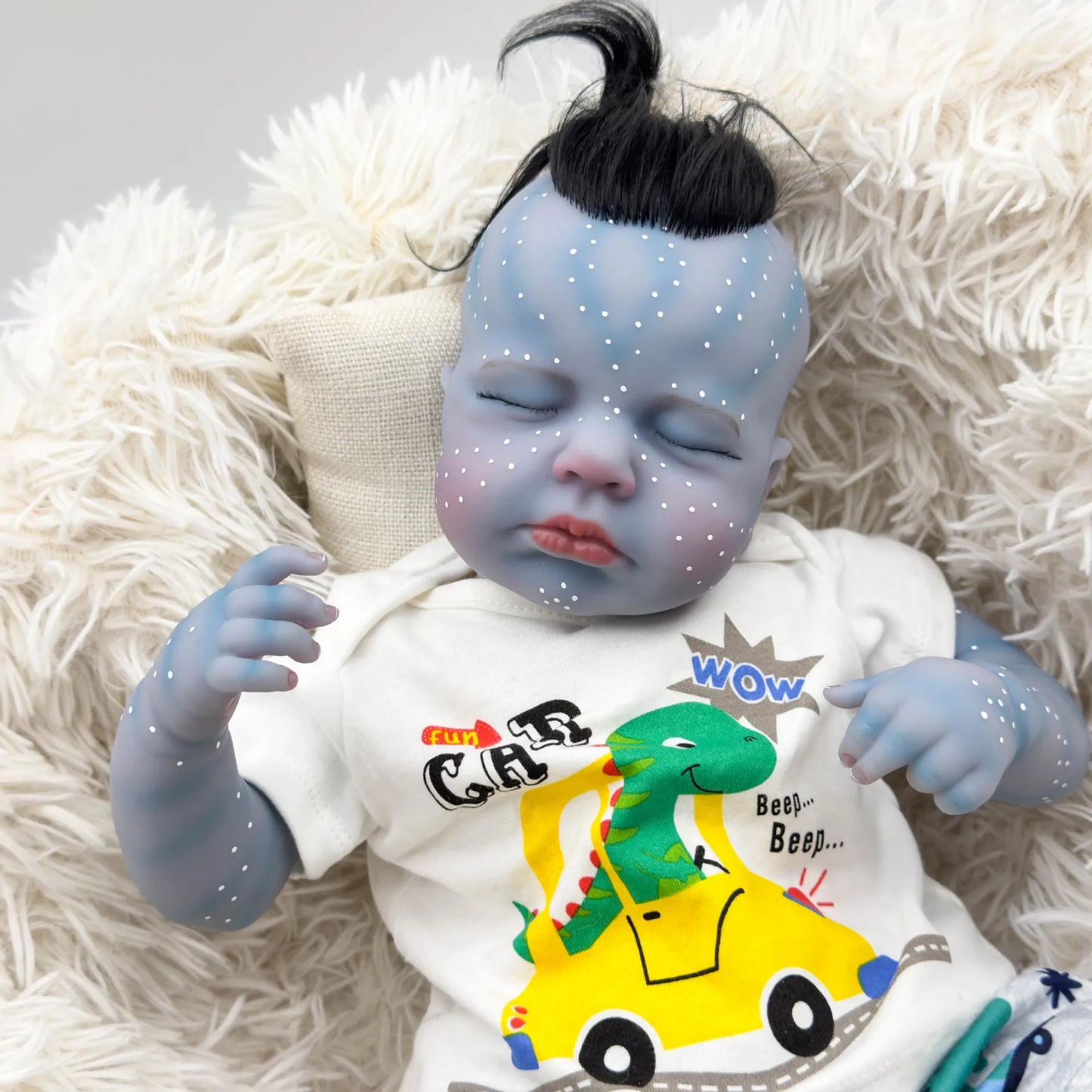 Soft Silicone Cloth Body 19inch Reborn Avatar Lifelike Real Touch Reborn Baby Girl with Rooted Hair Toddler Cute Princess Boy ShopOnlyDeal