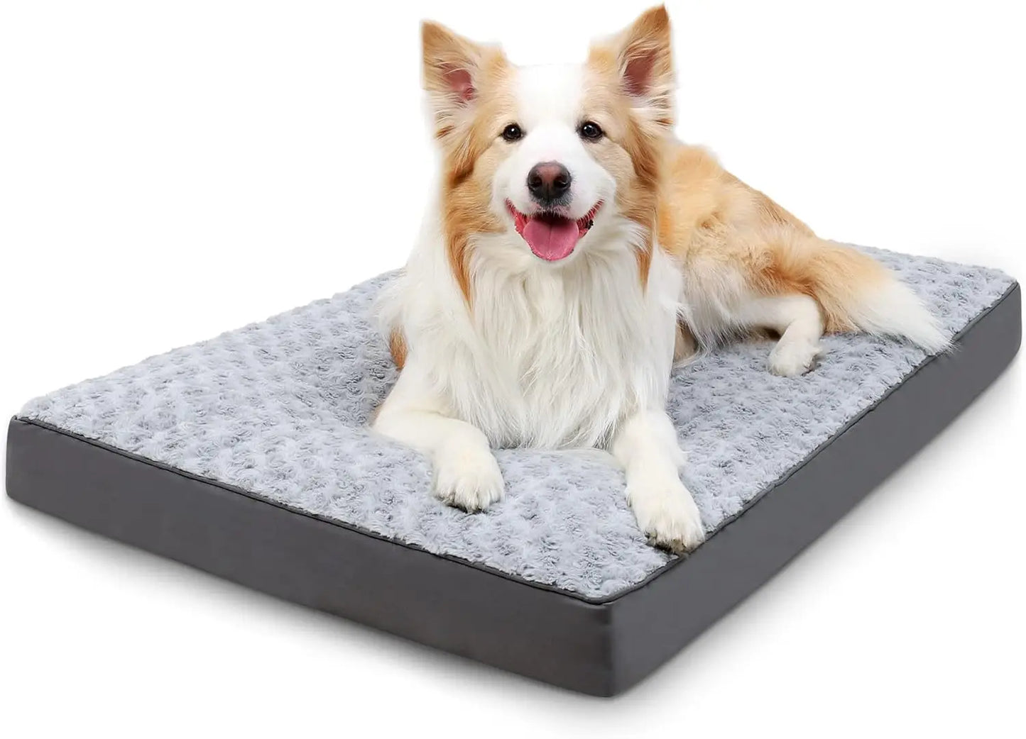 Dog Crate Bed Waterproof Dog Beds for Large Dogs Rose Velvet Soft Fluffy Washable Dog Bed , 35 x 22 Inch, Brown ShopOnlyDeal