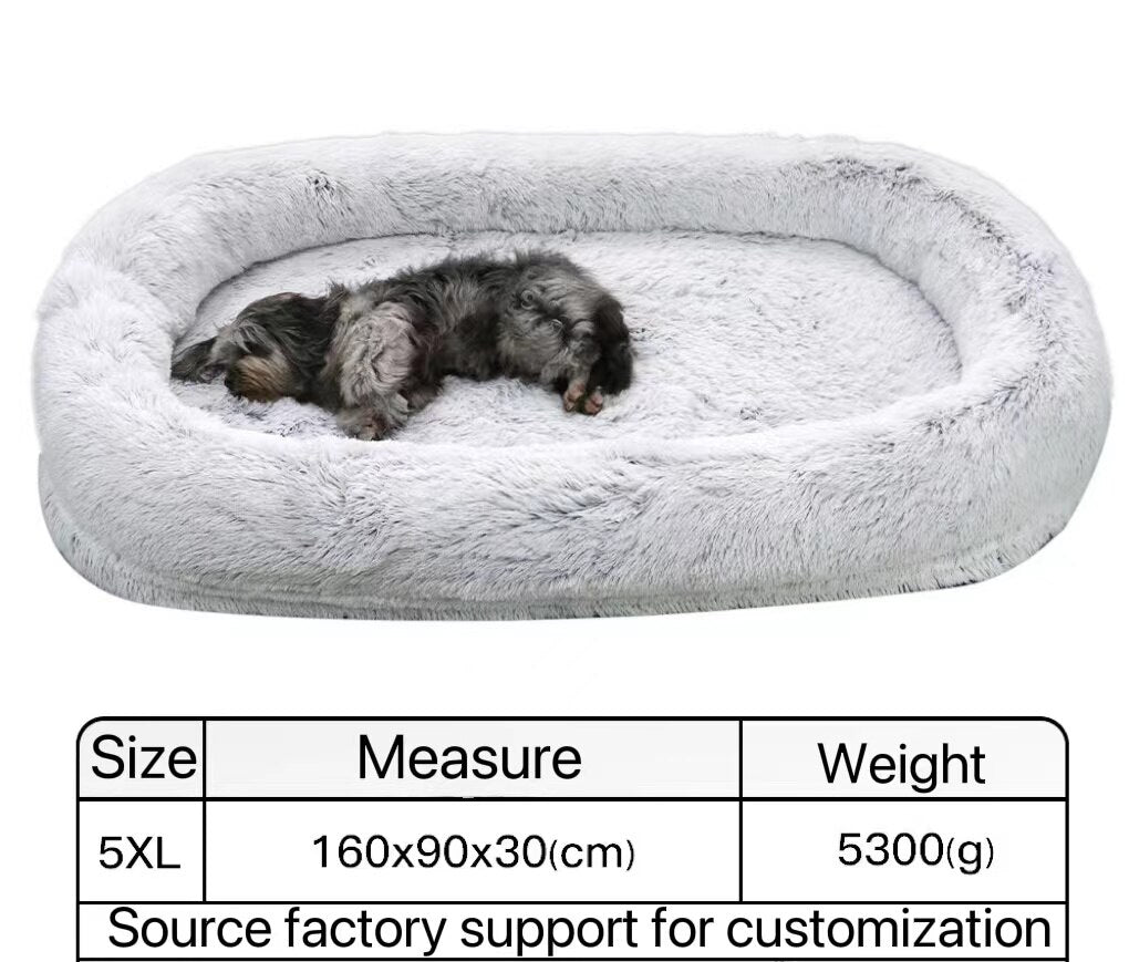 Airopaws™ Giant Human Dog Bed Long Plush Huge Size Pet Bed Sleeping Warm Nest Human Size Comfortable Nest For Human And Pet Dog Cat ShopOnlyDeal
