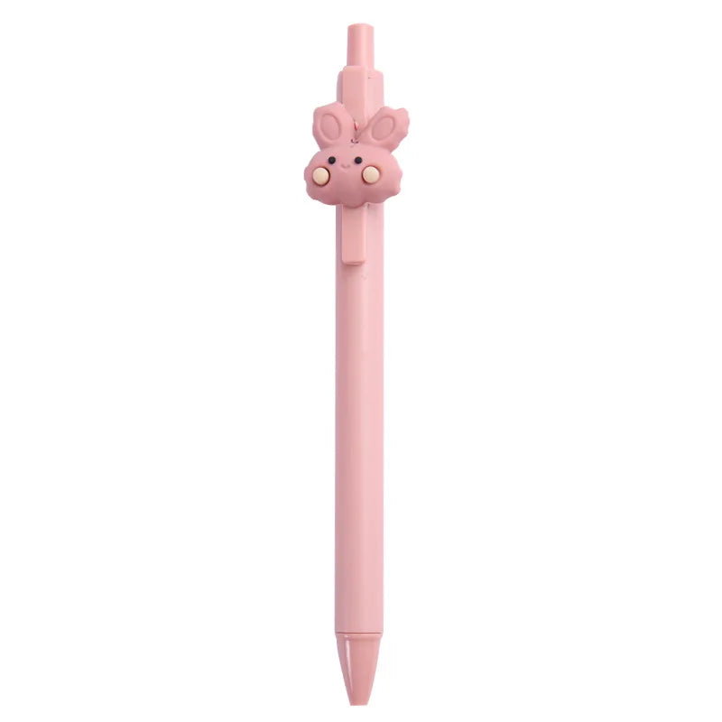 CHEN LIN 5Pcs Cute Sweet Pink Girl and Rabbit Gel Pen Cartoon Press Pen 0.5mm Black School Supplies Stationery Kawaii Funny Pens ShopOnlyDeal