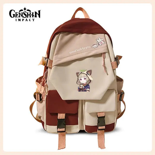 Game Genshin Impact Backpack | Kawaii Paimon Klee Cartoon Manga Schoolbag for Students Girl Boy Bookbag Kids Outdoor Travel Bags ShopOnlyDeal