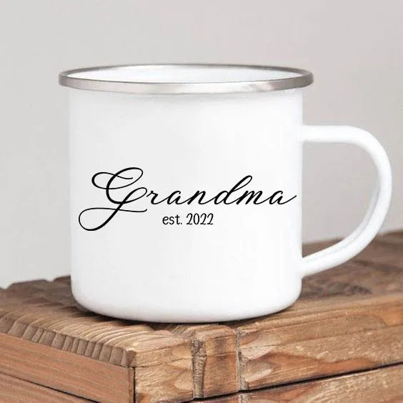 Promoted to Grandpa Mug | Grandfather Coffee Mugs for Pregnancy Announcement | New Baby Family Enamel Cup | Surprise Gift for Grandad ShopOnlyDeal