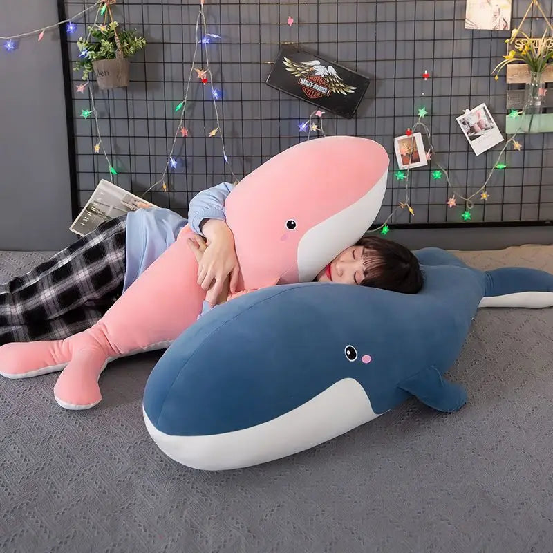 Kawaii Giant Whale Plush Stuffed Animal Doll Cute Soft Pillow Large Super Soft Doll Room Decoration Children's Toy Birthday Gift ShopOnlyDeal