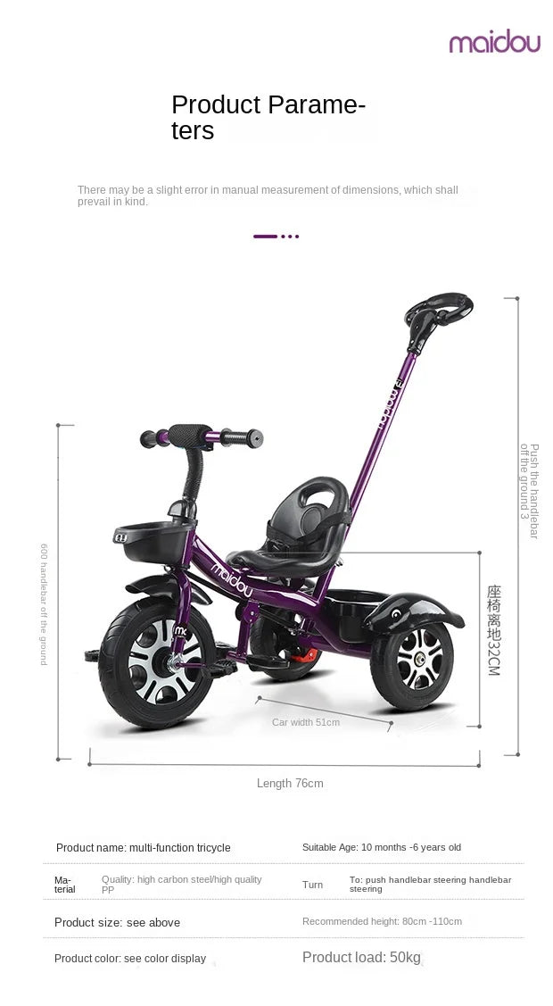 Lazychild Children's Tricycle For Ages 1-3 To 6 Baby Stroller Baby Stroller Triciclo Infatil Kids Trike Patinete Dropshipping ShopOnlyDeal