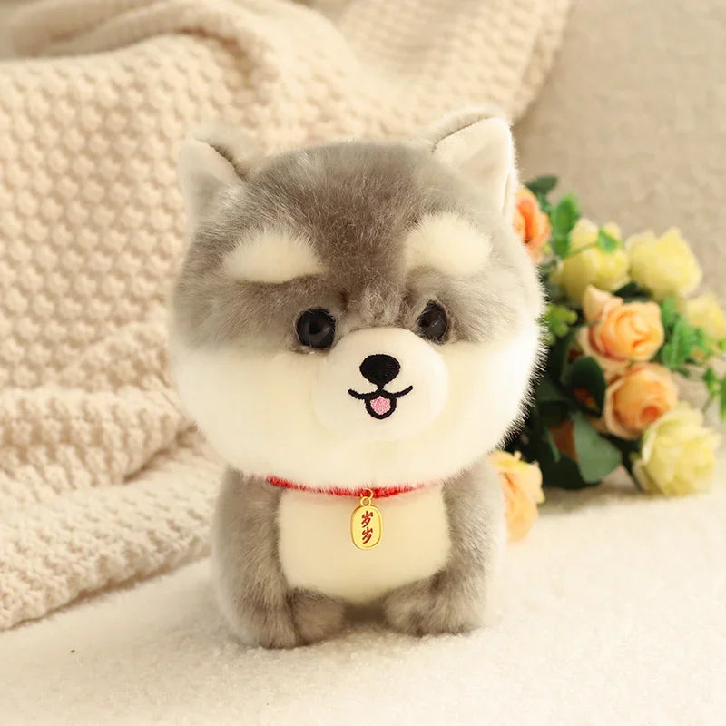 ZU Kawaii Teddy Pets Lifelike Fluffy Puppy Soft Doll Cute Small Chow Pomeranian Corgi Yorkie Plush Toys with Charm Gift For Girl ShopOnlyDeal