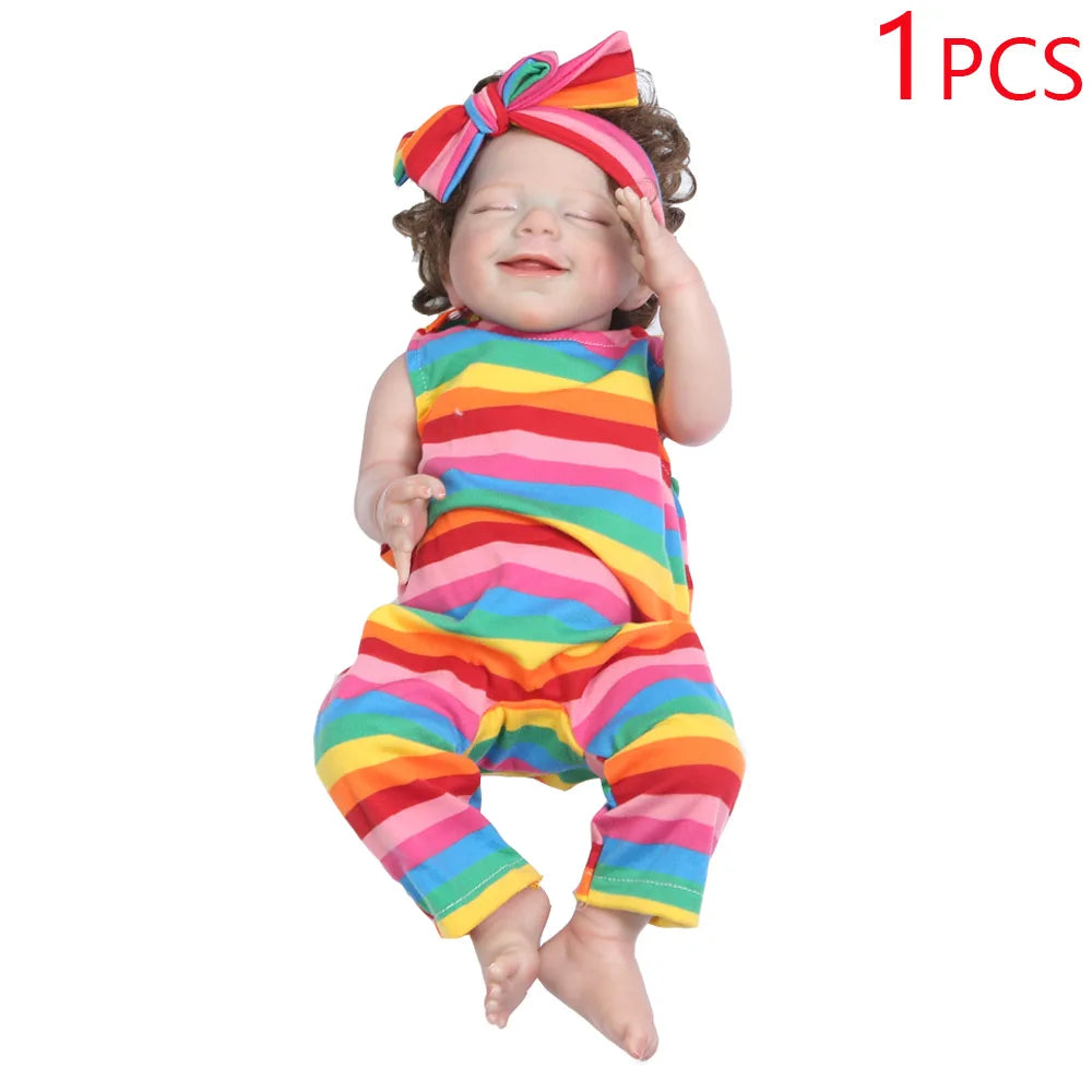 20 Inch Body Life Like Reborn Dolls Sweet Smile Girl Realistic Full Soft Vinyl Body Real Life Cute Curly Hair ShopOnlyDeal