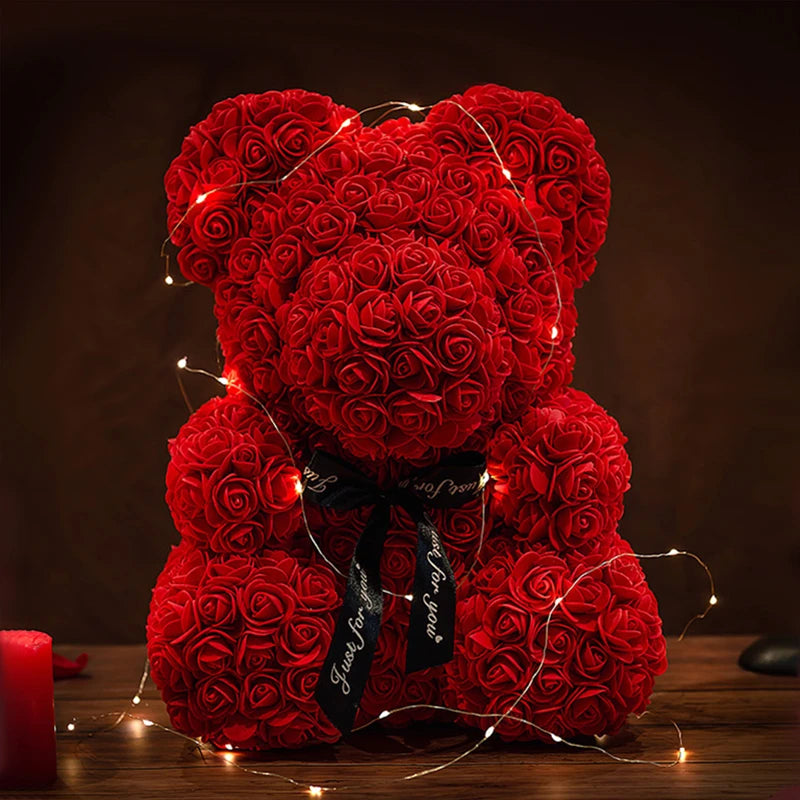 Rose Bear with LED Lights | Artificial Flowers DIY Bear Rose | Valentine's Day, Mother's Day, Birthday, Wedding Gifts ShopOnlyDeal