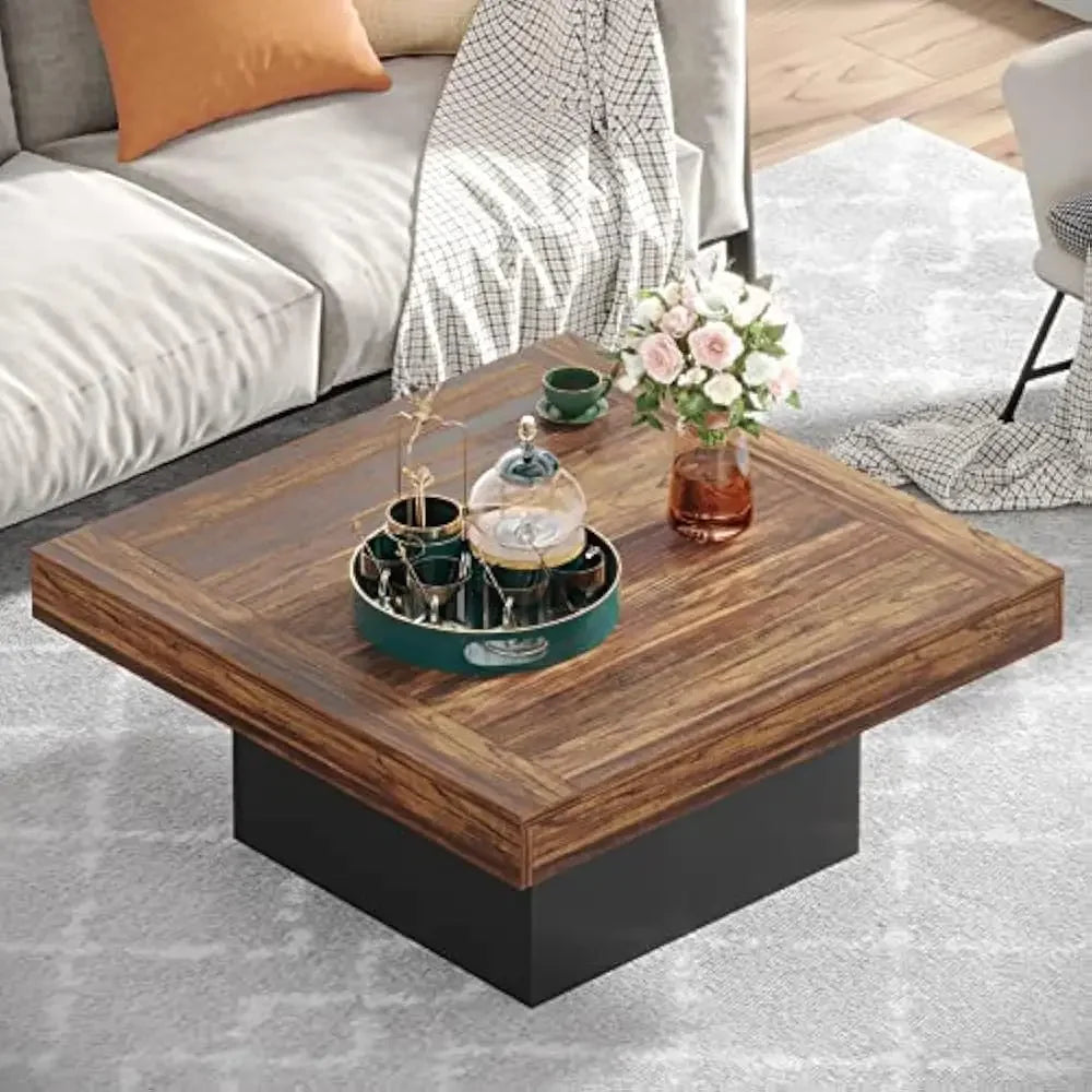 LED Coffee Table, Engineered Wood Low Coffee Table for Living Room, Café Tables ShopOnlyDeal