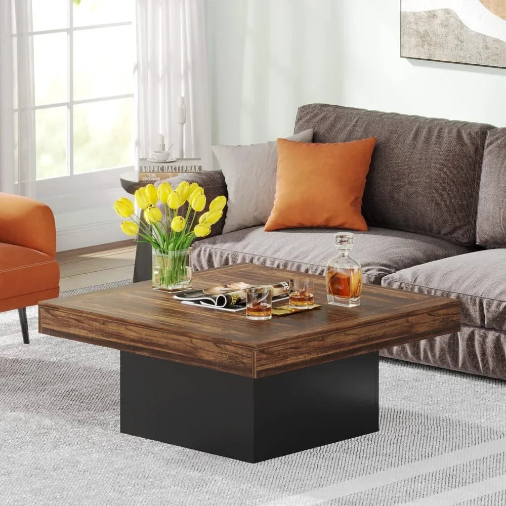 LED Coffee Table, Engineered Wood Low Coffee Table for Living Room, Café Tables ShopOnlyDeal