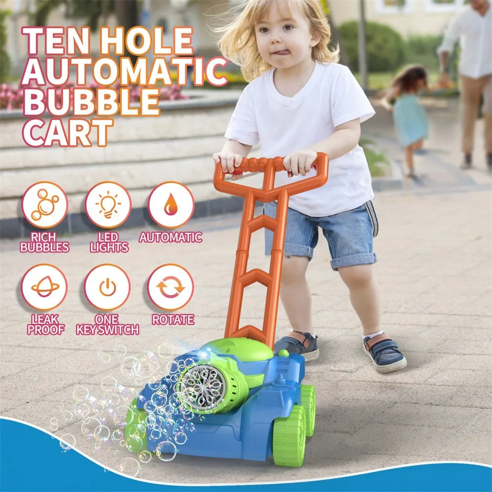 Automatic Lawn Mower Bubble Machine Weeder Soap Maker Blower | Baby Activity Walker for Outdoor Kids | Toys For Children Gift Boys ShopOnlyDeal