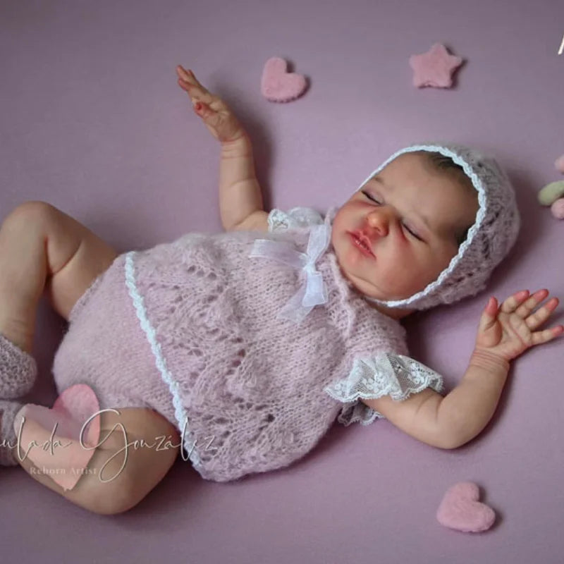 New 20.5 Inches Unpainted Reborn Doll Kit Laura With Cloth Body Unfinished Vinyl Blank Reborn Baby Kits Parts ShopOnlyDeal