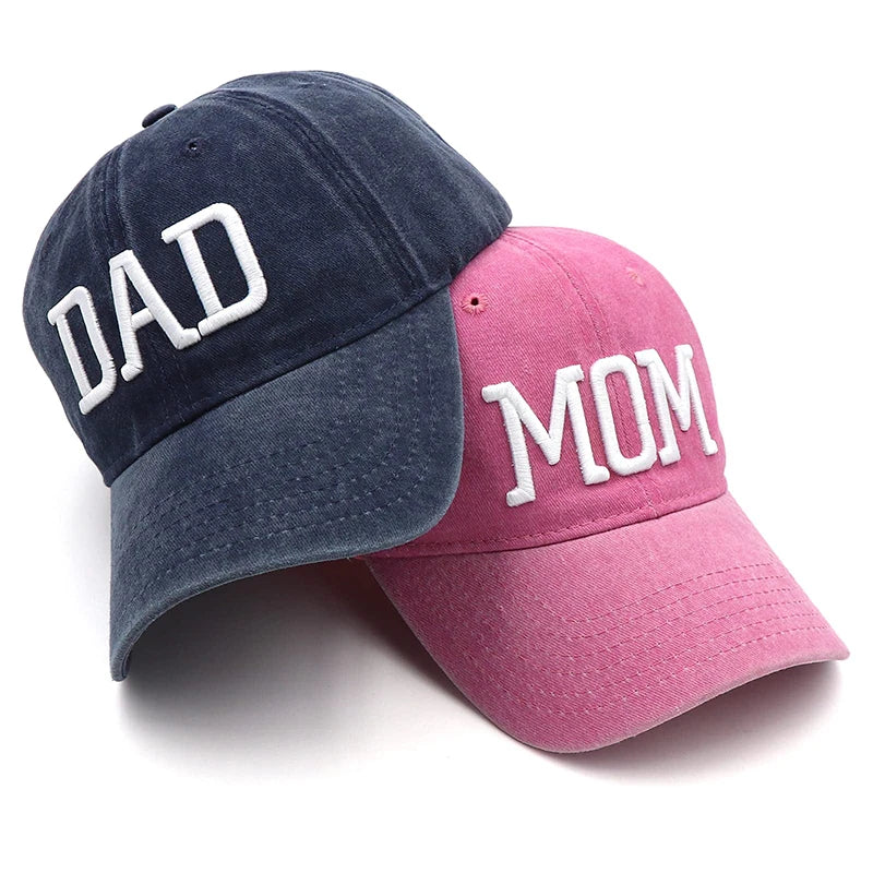 Mom And Dad Hats Fathers Day Mom Dad Gifts Hat Embroidered Adjustable Outdoor Black Baseball Caps For Couples Parents ShopOnlyDeal