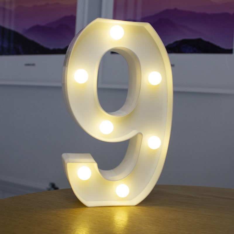 Decorative Letters Alphabet Letter LED Lights Luminous Number Lamp Decoration Battery Night Light Party Baby Bedroom Decoration ShopOnlyDeal