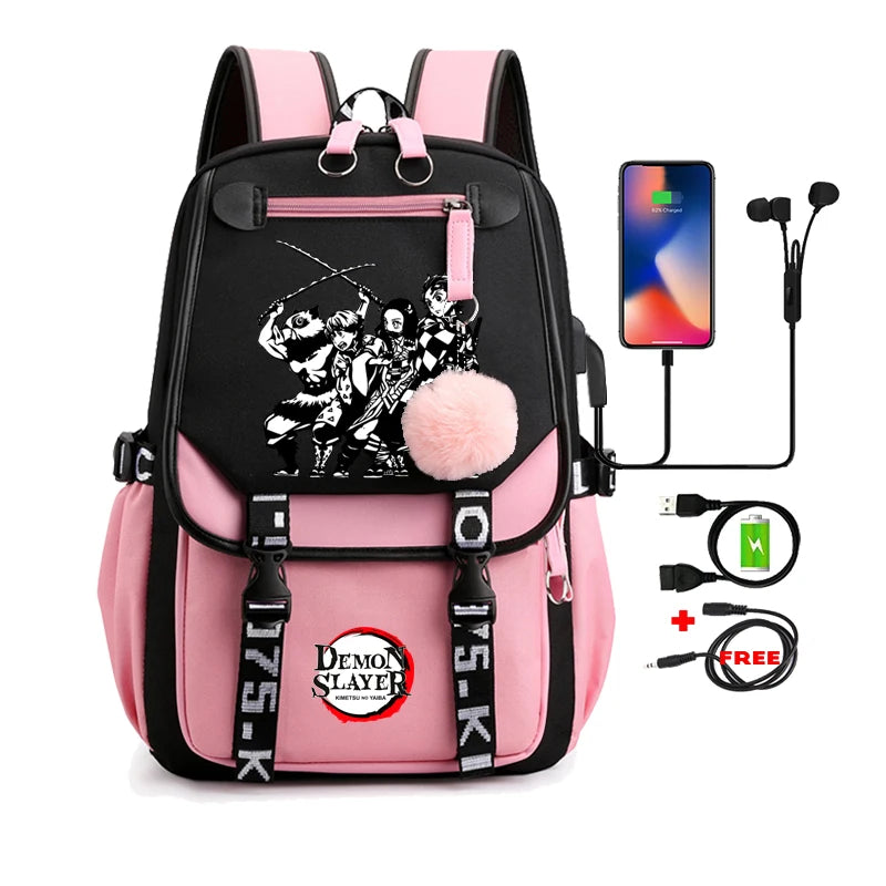 Anime Adults Large Capacity Backpack Bags Demon Slayer Nezuko Kawaii Cartoon School Bag forManga To Travel Daily Girls Bookbags ShopOnlyDeal